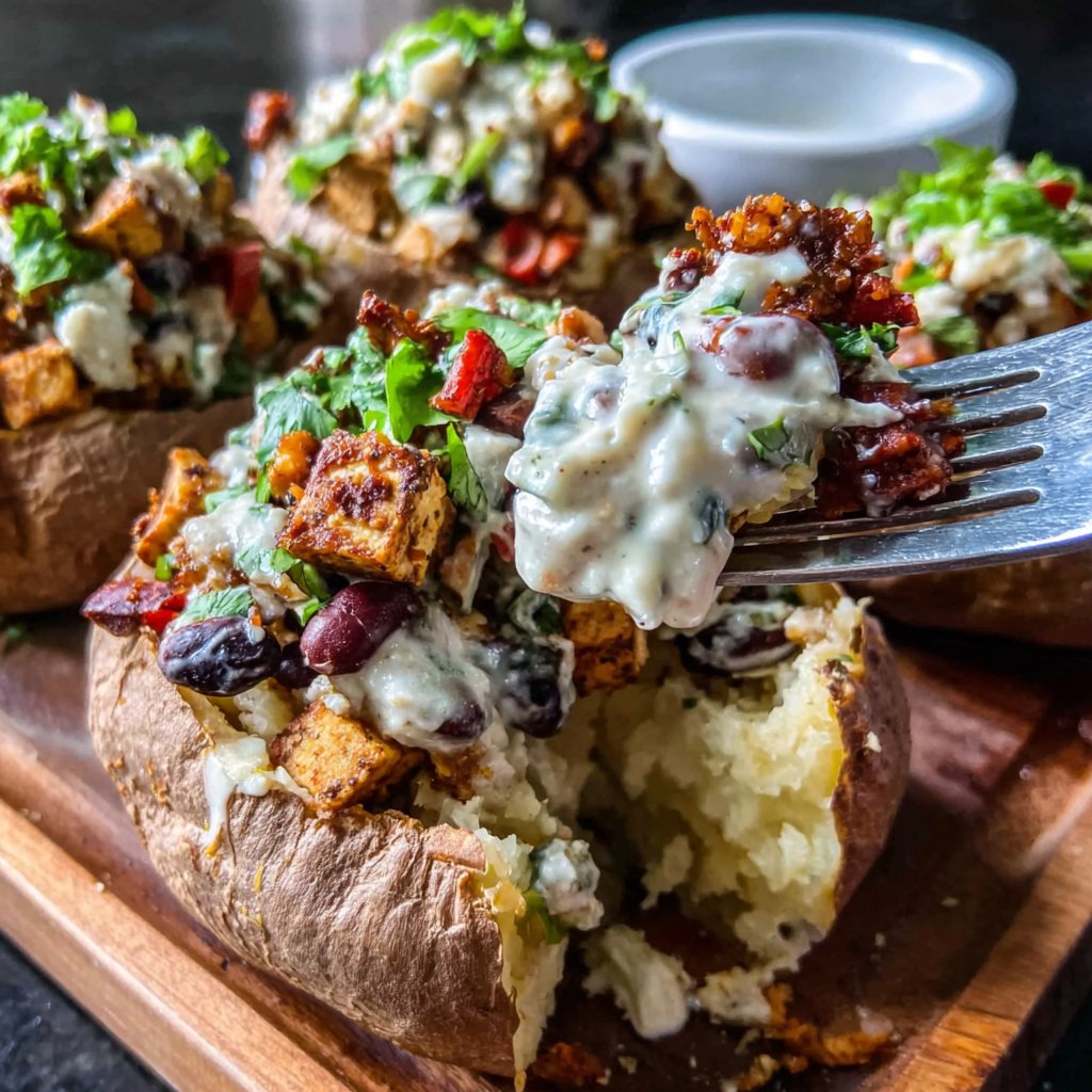 Tofu Stuffed Sweet Potatoes