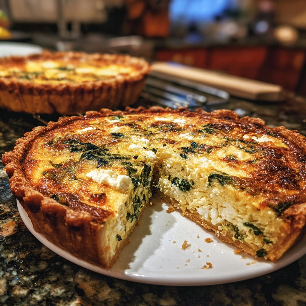 Simple Spinach and Feta Quiche